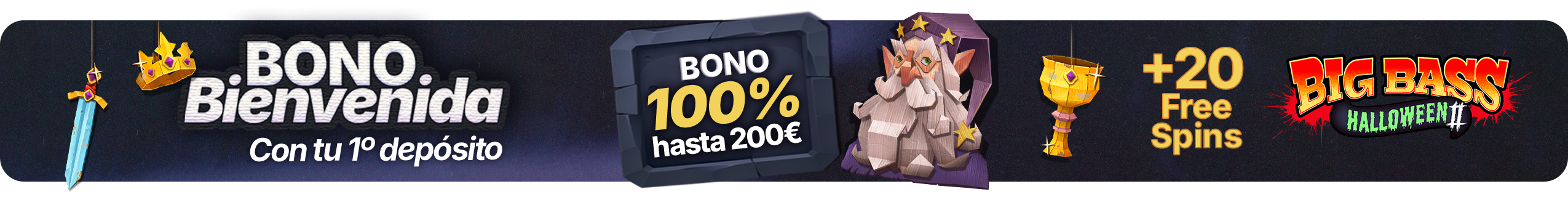 ¡Disfruta de tu bono de bienvenida + 20 Free Spins!