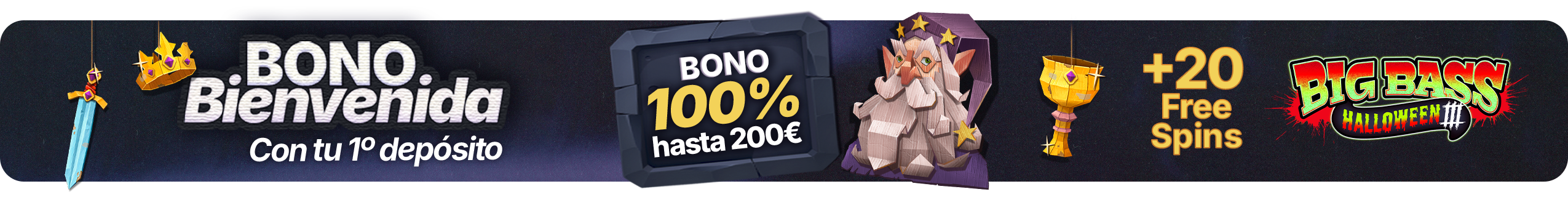 ¡Disfruta de tu bono de bienvenida + 20 Free Spins!