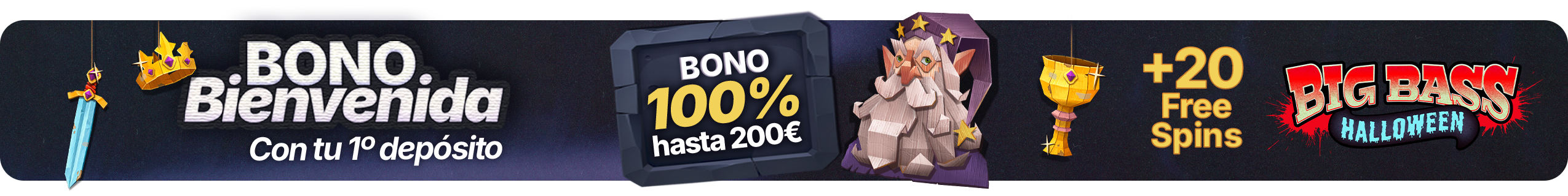 ¡Disfruta de tu bono de bienvenida + 20 Free Spins!