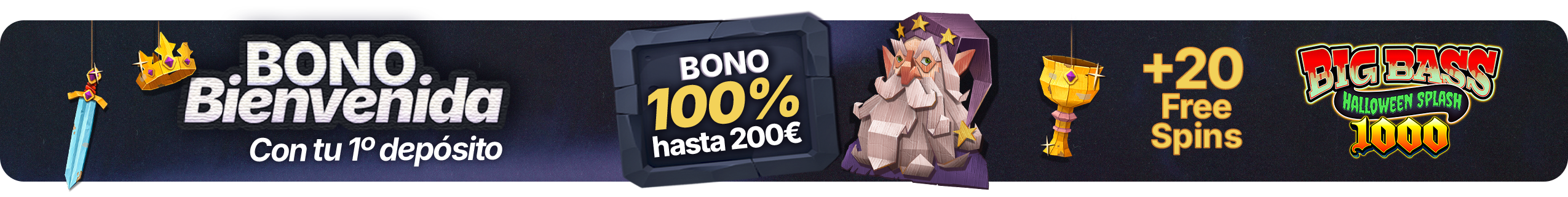 ¡Disfruta de tu bono de bienvenida + 20 Free Spins!