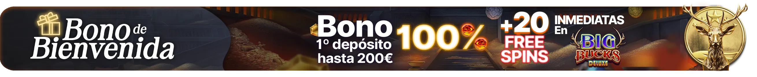 ¡Disfruta de tu bono de bienvenida + 20 Free Spins!