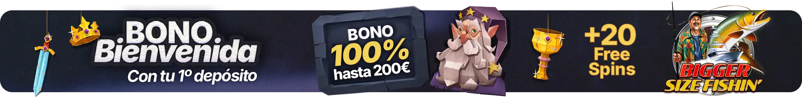 ¡Disfruta de tu bono de bienvenida + 20 Free Spins!