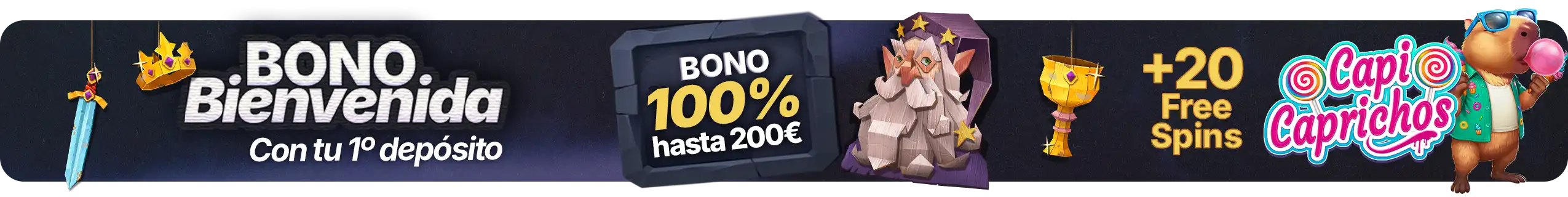 ¡Disfruta de tu bono de bienvenida + 20 Free Spins!