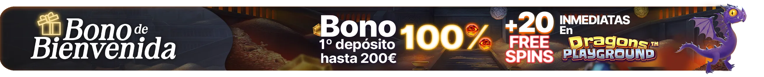 ¡Disfruta de tu bono de bienvenida + 20 Free Spins!