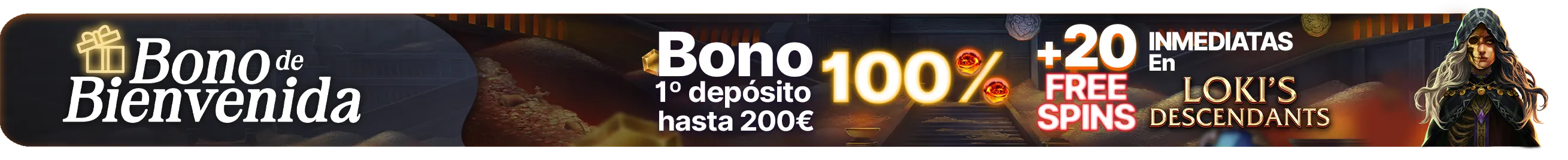 ¡Disfruta de tu bono de bienvenida + 20 Free Spins!