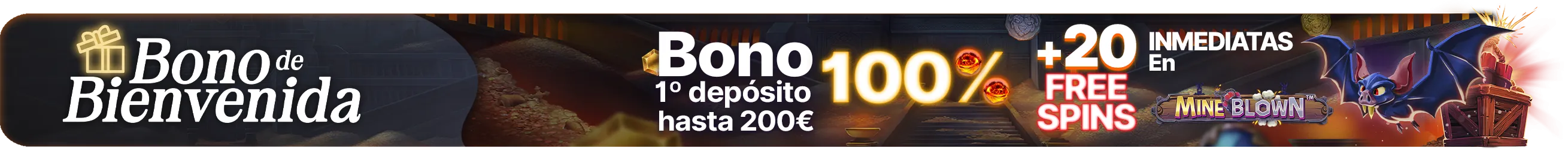 ¡Disfruta de tu bono de bienvenida + 20 Free Spins!