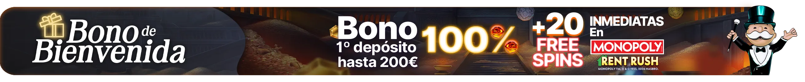 ¡Disfruta de tu bono de bienvenida + 20 Free Spins!