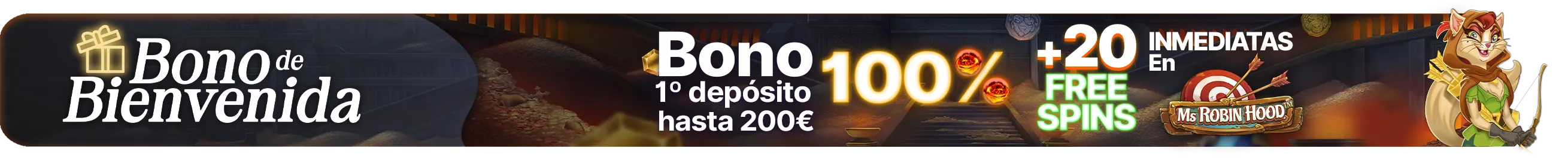 ¡Disfruta de tu bono de bienvenida + 20 Free Spins!