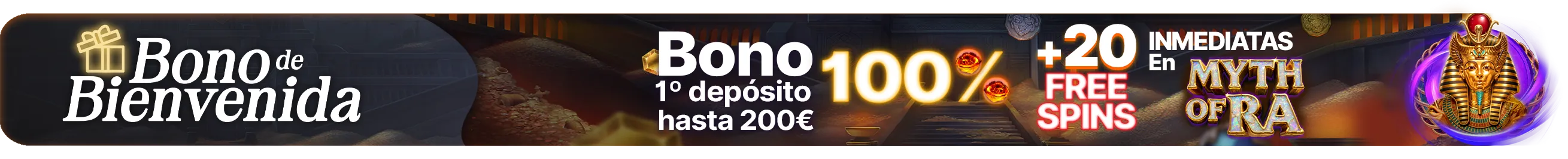 ¡Disfruta de tu bono de bienvenida + 20 Free Spins!