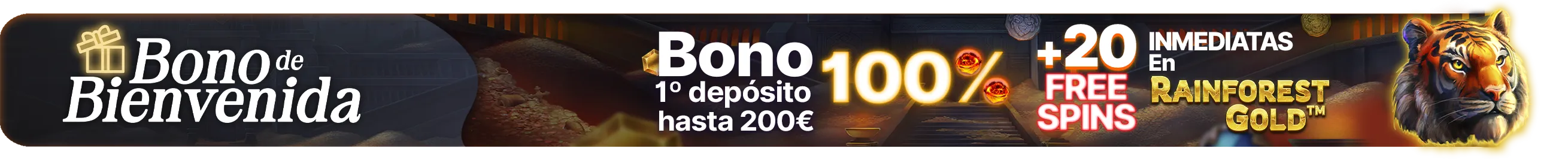¡Disfruta de tu bono de bienvenida + 20 Free Spins!