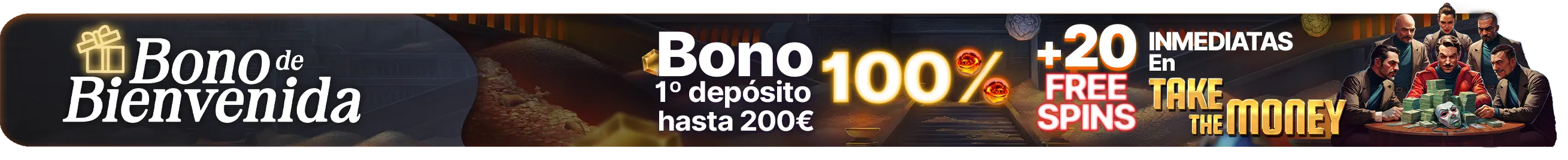 ¡Disfruta de tu bono de bienvenida + 20 Free Spins!