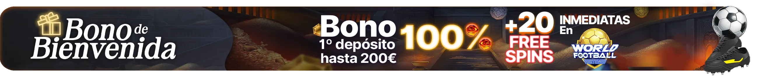¡Disfruta de tu bono de bienvenida + 20 Free Spins!