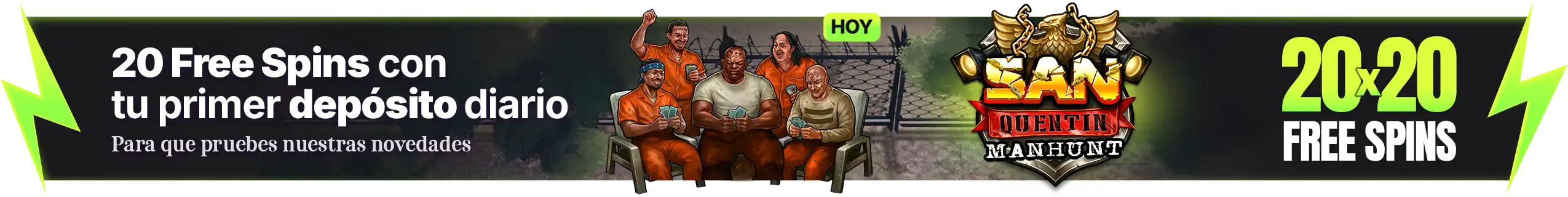 20 Free Spins con tu depósito